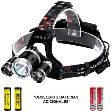 Linterna Minera Para Cabeza Recargable 4 Modos